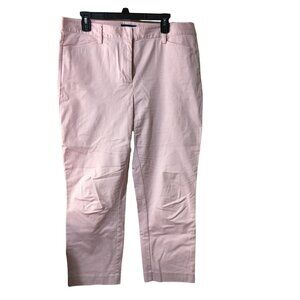 LANDS END LIGHT PINK MID RISE SLIM LEG PANTS WOMENS 14